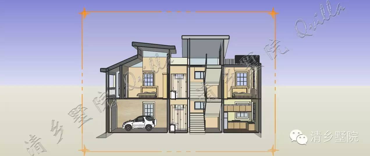 农村别墅兄弟双拼图纸_农村兄弟双拼二层半别墅户型图_新户型兄弟双拼别墅