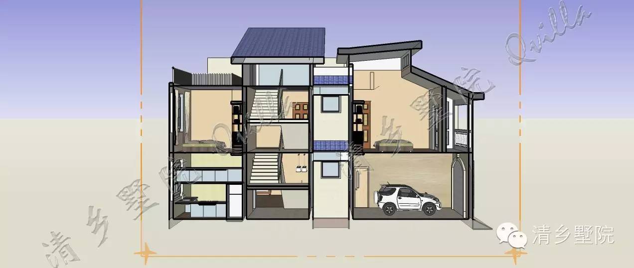 农村兄弟双拼二层半别墅户型图_新户型兄弟双拼别墅_农村别墅兄弟双拼图纸