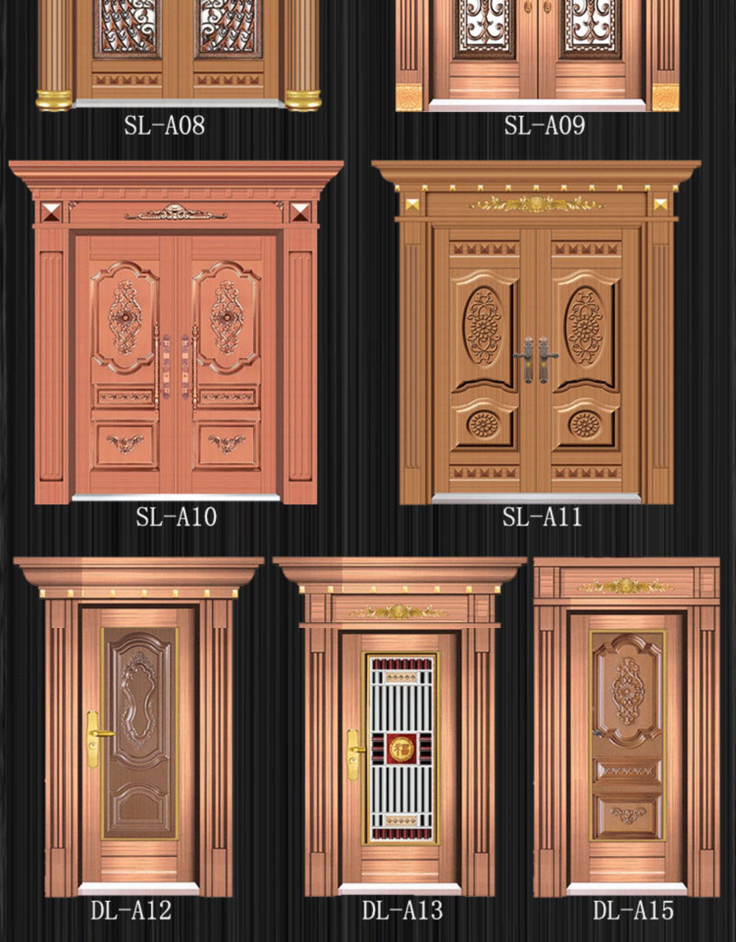 304不锈钢门防盗门进户门对开门罗马柱大门农村大门阳台门庭院门(图17)