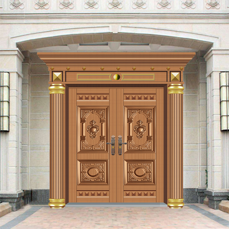 304不锈钢门防盗门进户门对开门罗马柱大门农村大门阳台门庭院门(图29)