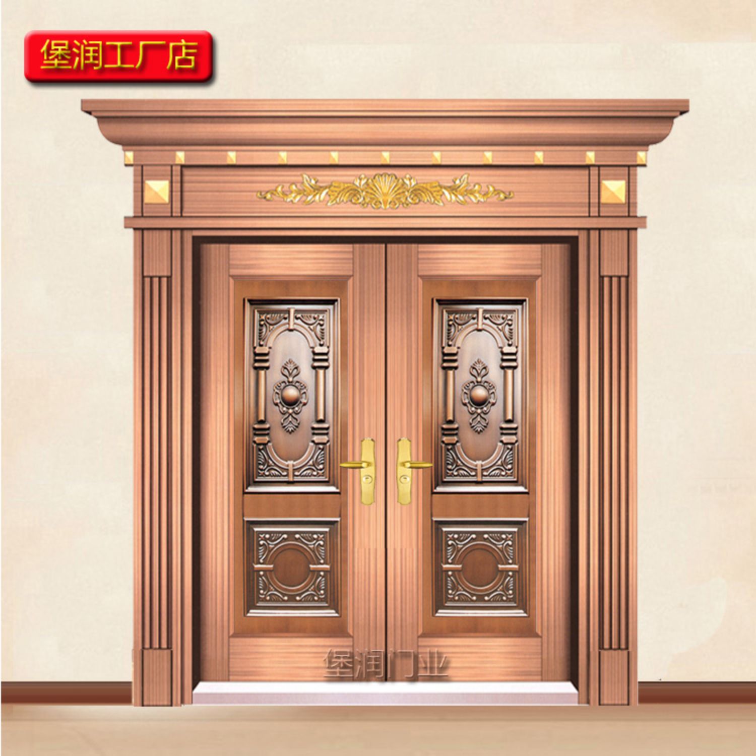 304不锈钢门防盗门进户门对开门罗马柱大门农村大门阳台门庭院门(图28)