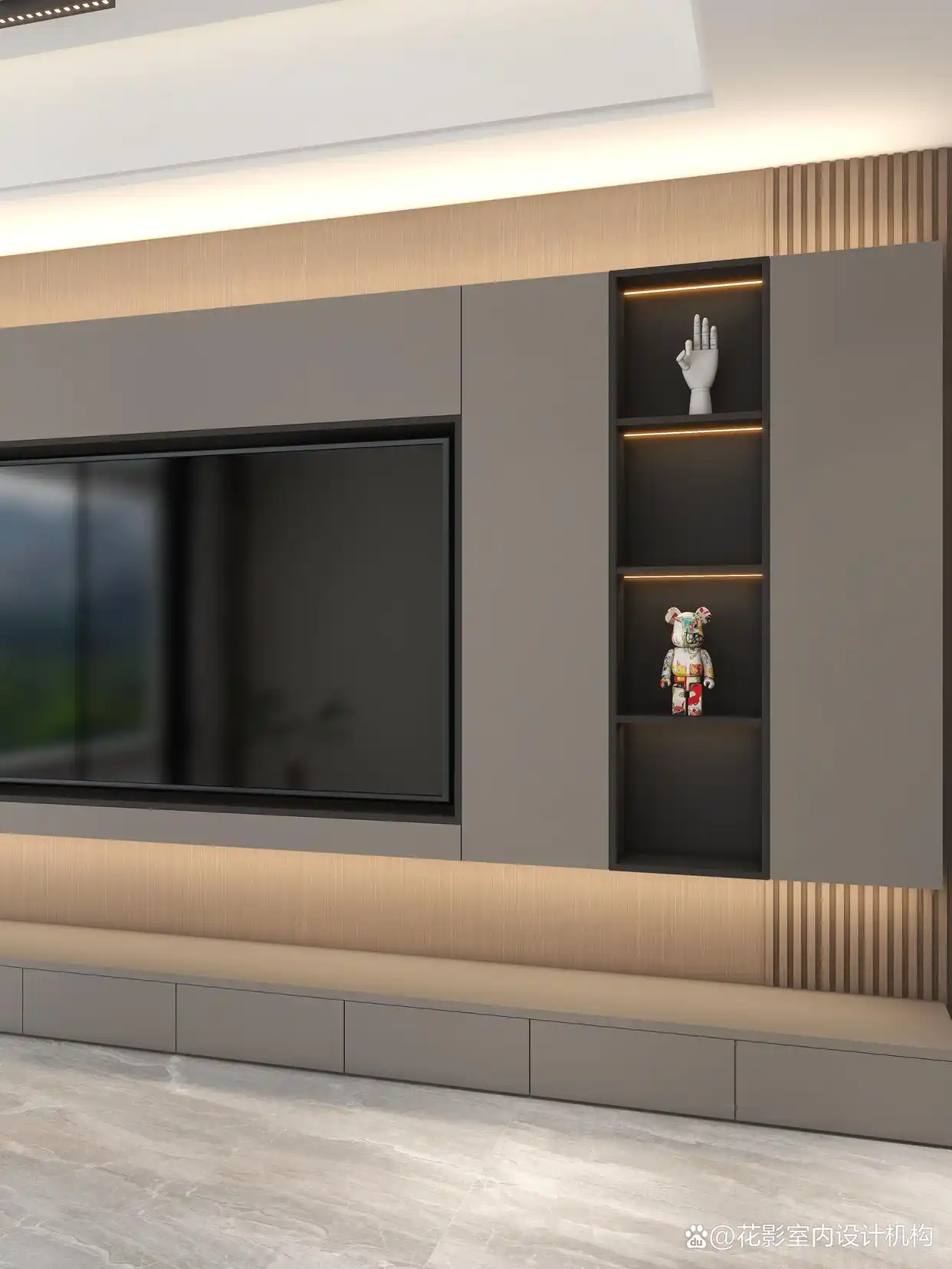 这是我见过最漂亮的家:光一个电视背景墙让无数人效仿,有高级感(图6) 效果电视墙图墙布怎么贴_电视墙效果图100张_墙布电视墙效果图