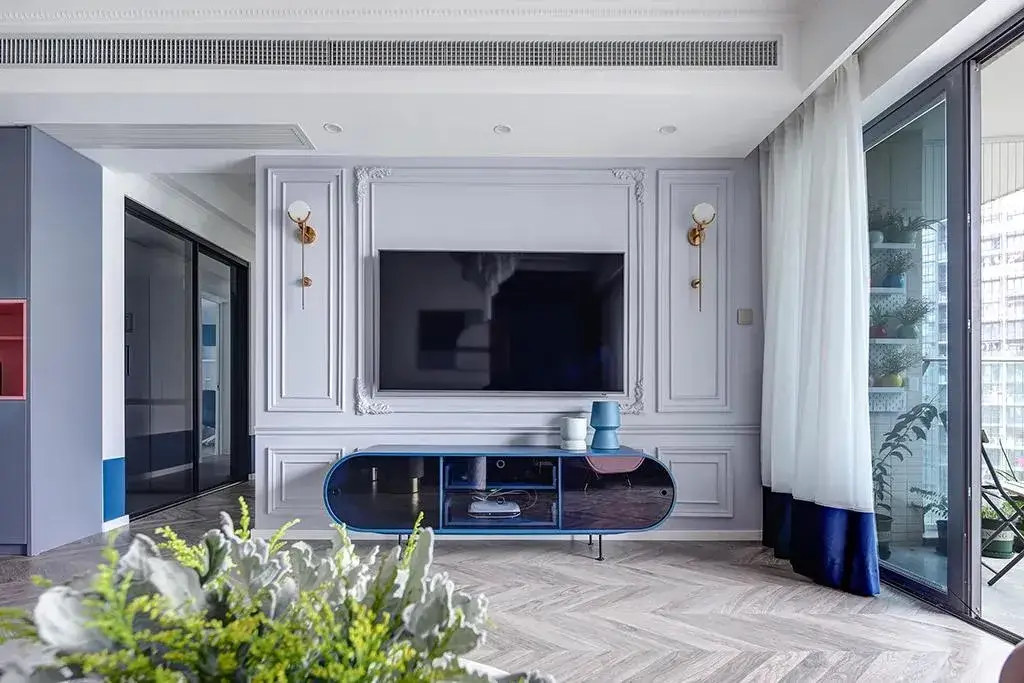 别再刮大白了,这些电视背景墙的“王炸”设计手法,太新潮了!(图2) 石材设计效果图使用什么软件_石材效果图设计软件_石材家装效果图