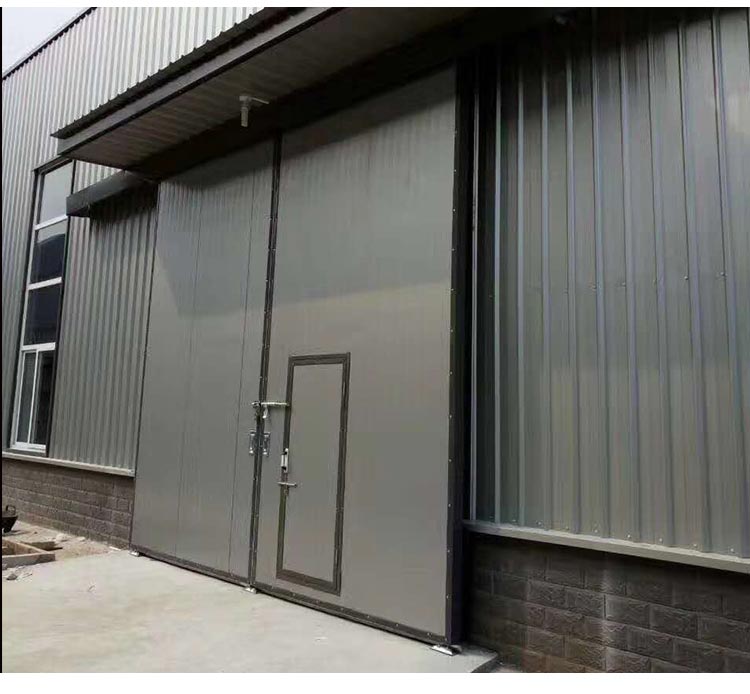 厂家定制工业平开门厂房车间保温门折叠门工业门电动平侈门推拉门(图6)