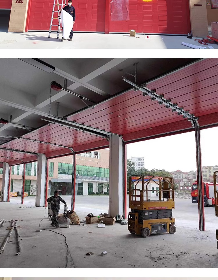 工业提升门物流园工厂仓库滑升门保温抗风消防救援站翻版车库门(图16)