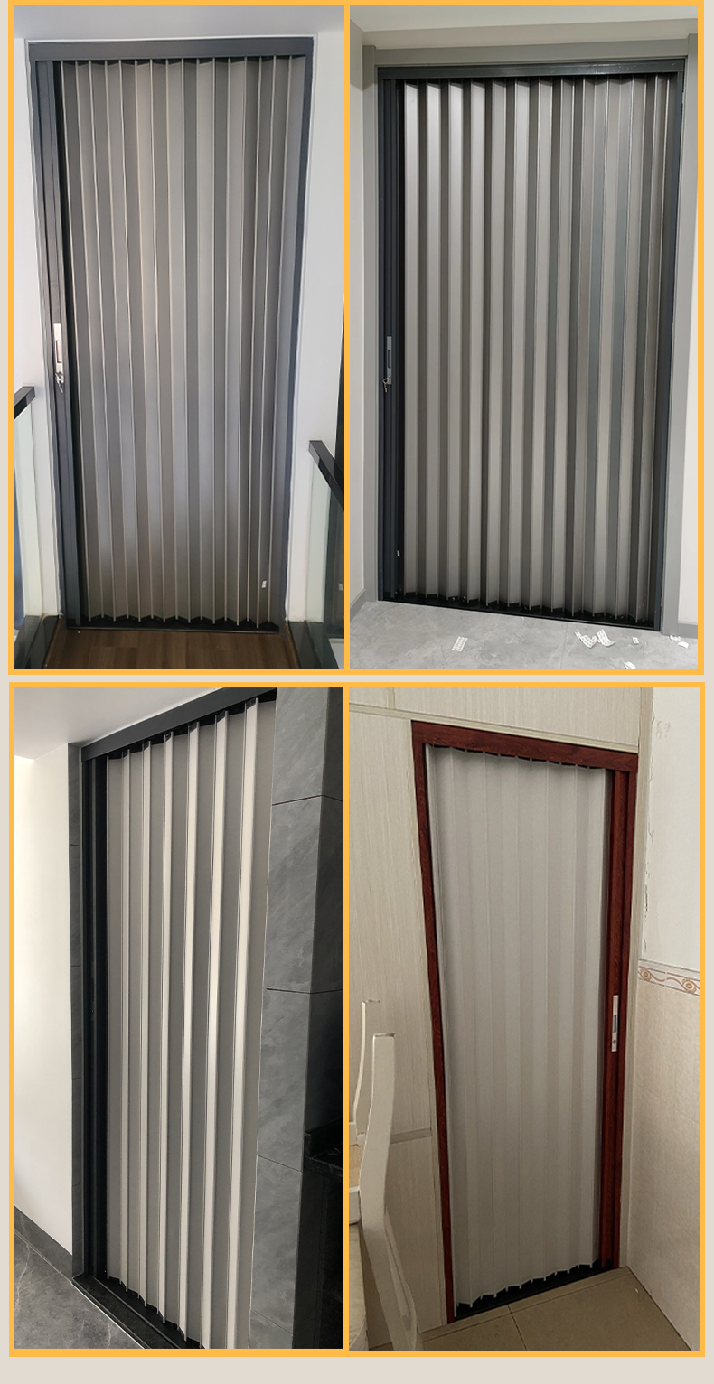 铝合金折叠门推拉门隐形卧室厨房卫生间阳台空调隔断伸缩简易移门(图4)