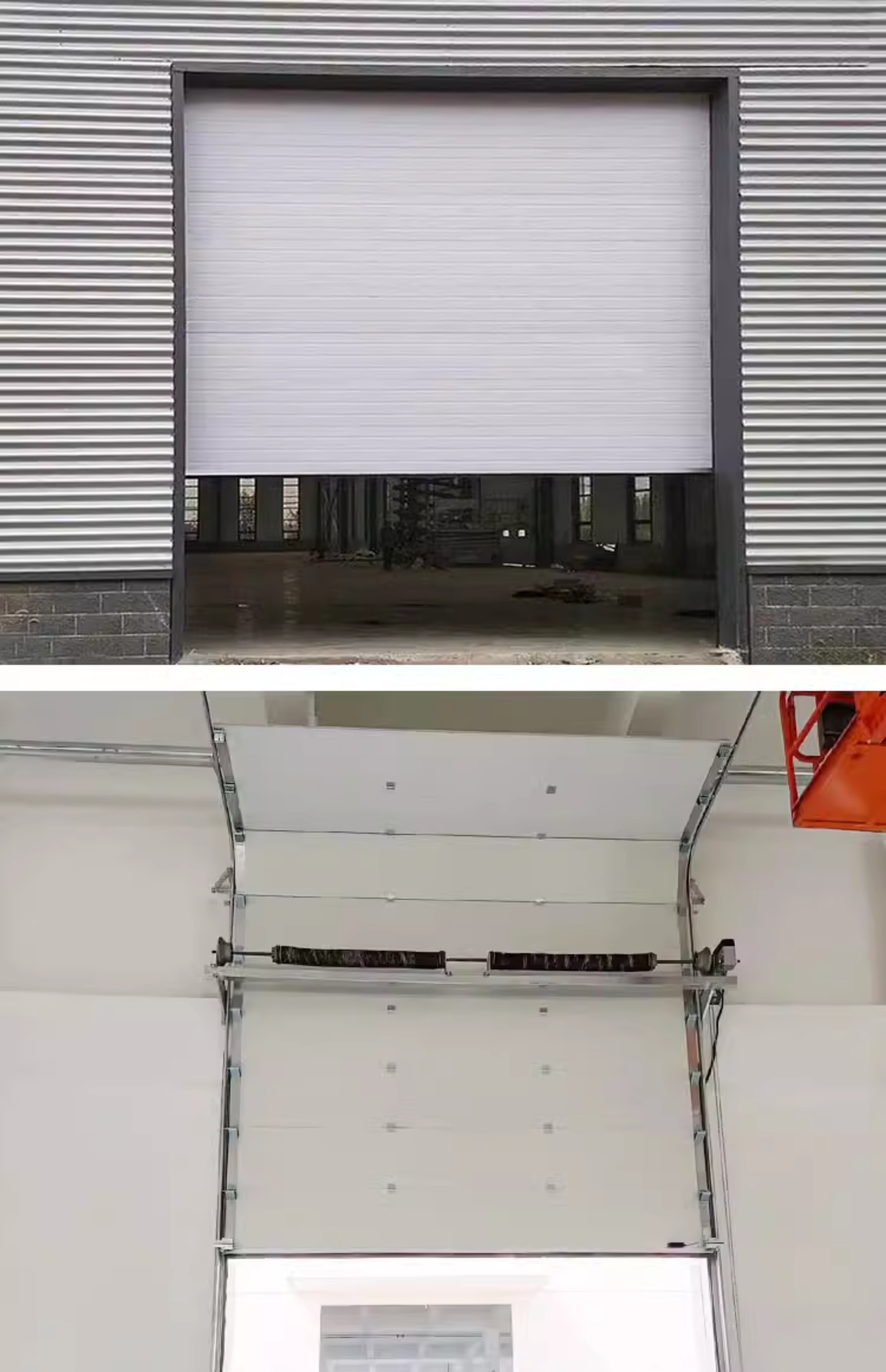 工业提升电动门抗风保温钢制消防冷链物流仓库翻板垂直快速滑升门(图7)