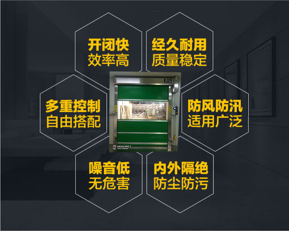 pvc快速卷帘门净化车间自动升降门货淋室通道互锁门电动卷闸批发(图3)