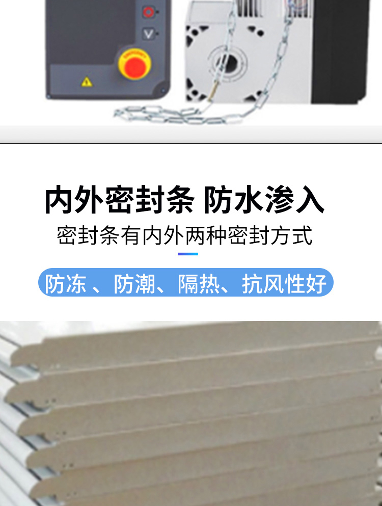 电动工业提升门冷链保温抗风物流仓库门翻板消防车库门垂直滑升门(图7)
