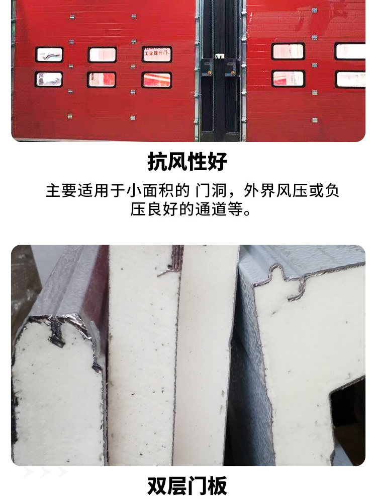 电动工业提升门冷链保温抗风物流仓库门翻板消防车库门垂直滑升门(图16)