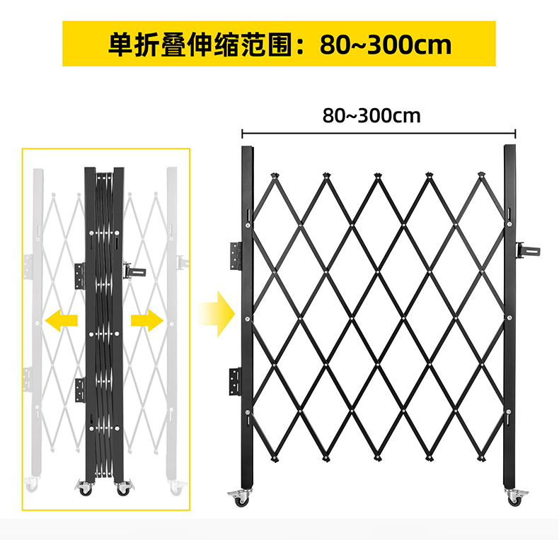 工厂定制可折叠伸缩门推拉门货梯防护栅栏庭院商铺家用轻便通风(图7)