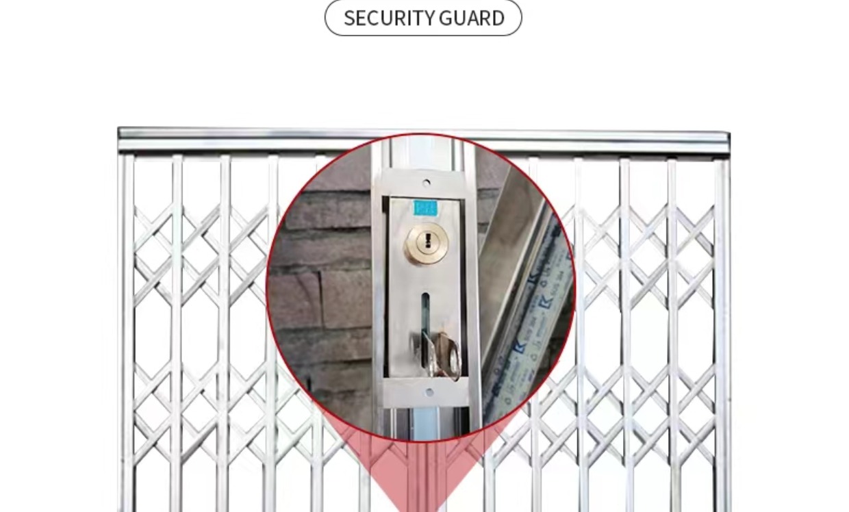 304榄闸门不锈钢拉闸门伸缩折叠推拉门阳台通风铁闸门拉闸防盗门(图8)