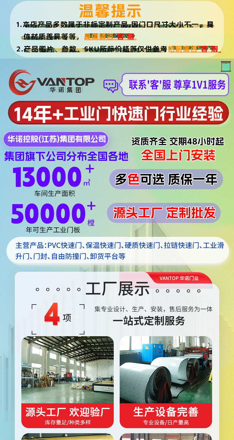 工业提升门厂房车间车库电动感应快速门物流仓库垂直工业滑升门(图1)