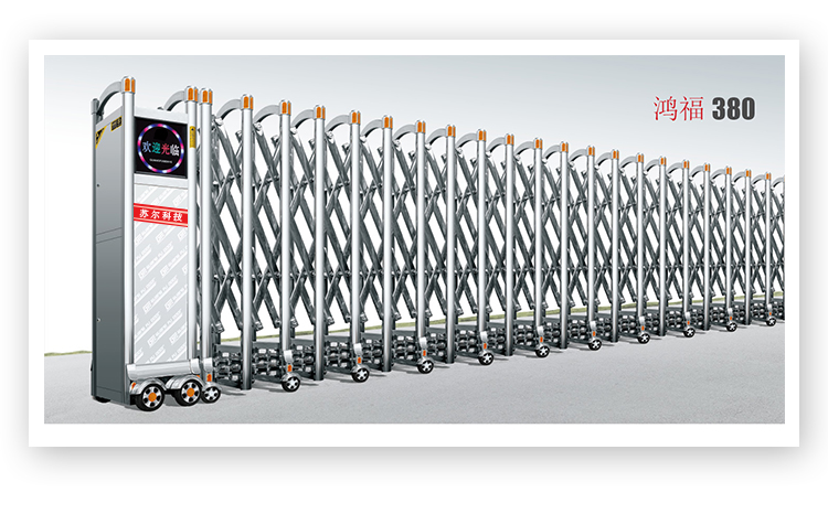 郑州段滑门伸缩门不锈钢电动伸缩门自动伸缩门学校工厂电动大门(图4)