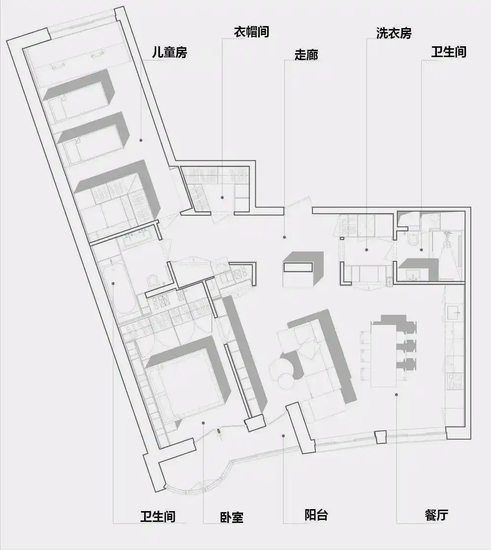 120㎡手枪式户型大揭秘!这样改造衣帽间,太实用了(图1) 手枪式户型楼房_手枪式户型楼房_手枪式户型楼房
