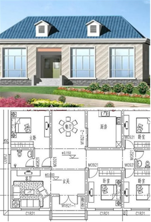 农村自建房150平米设计_农村五万内一层自建房设计图_楼房装修图片大全农村