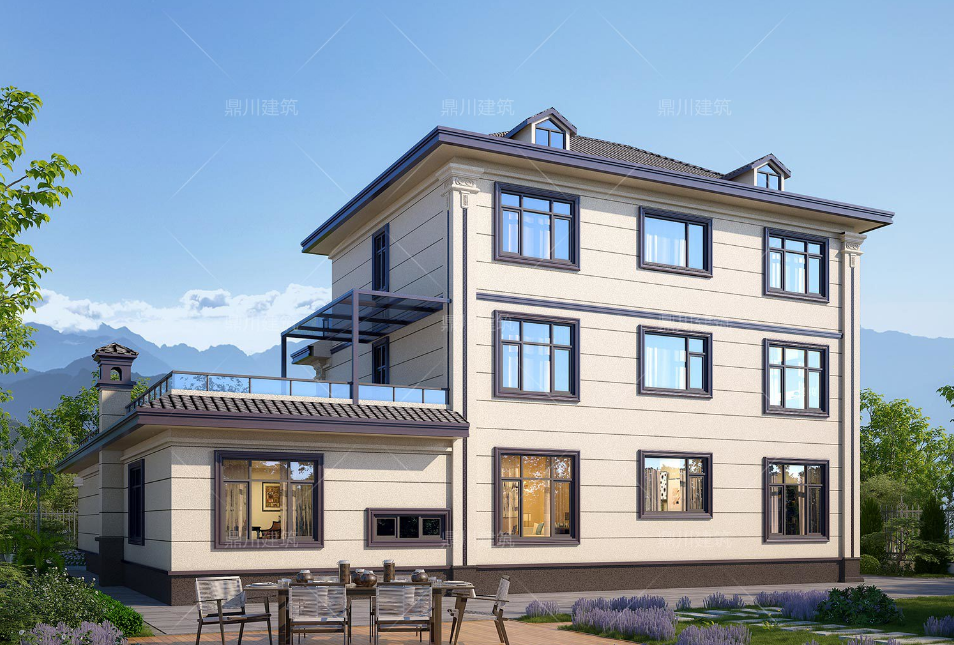 7套农村自建别墅,大气又实用,经典耐看韵味十足,值得收藏!(图14) 新中式三层别墅设计_方柱雕花别墅_楼房装修图片大全农村