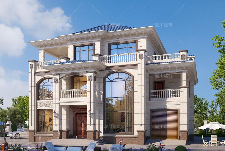 7套农村自建别墅,大气又实用,经典耐看韵味十足,值得收藏!(图15) 楼房装修图片大全农村_新中式三层别墅设计_方柱雕花别墅