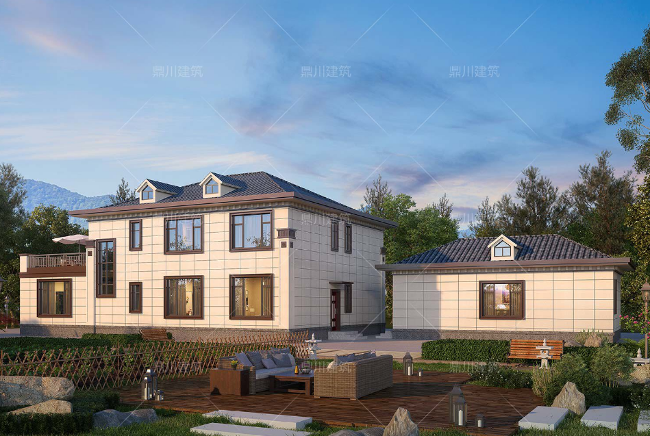 7套农村自建别墅,大气又实用,经典耐看韵味十足,值得收藏!(图4) 楼房装修图片大全农村_方柱雕花别墅_新中式三层别墅设计