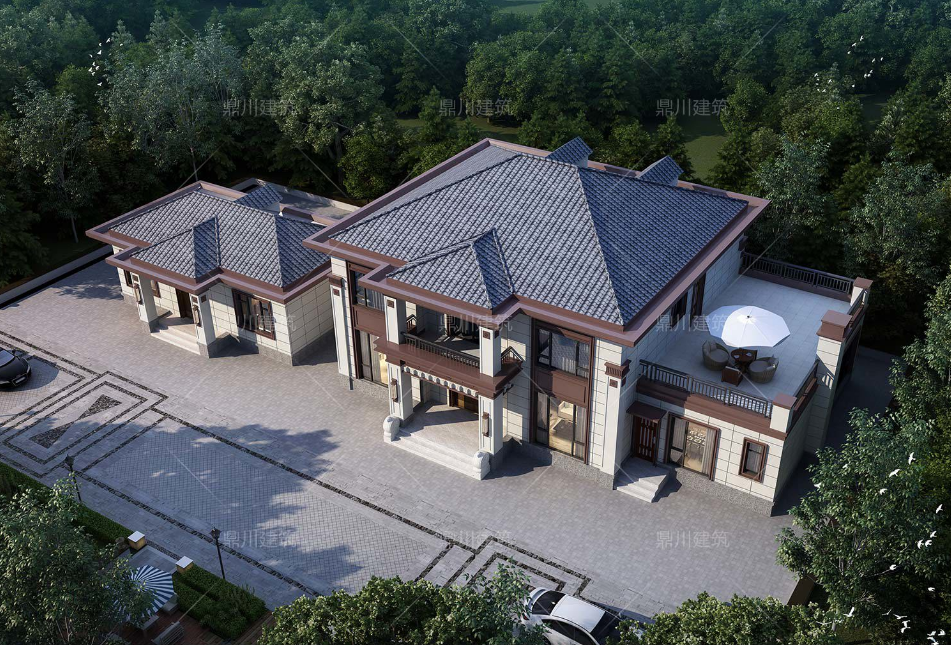 7套农村自建别墅,大气又实用,经典耐看韵味十足,值得收藏!(图6) 新中式三层别墅设计_楼房装修图片大全农村_方柱雕花别墅