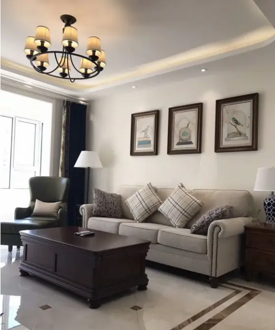 发小90㎡新房花20万,全屋美式+简约,朋友:家具设计太不搭!(图1) 20万拎包入住_简约美式家具_90㎡美式简约新房装修