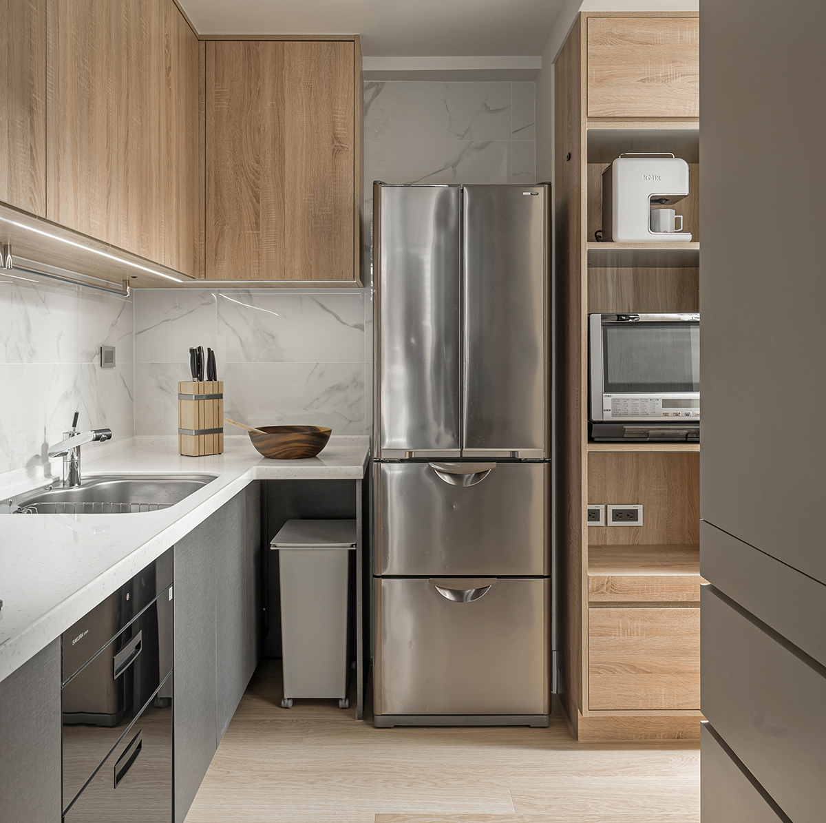 套内仅73㎡,全屋堪称“教科书式”装修,日子过得清爽又干净(图9) 73㎡ 教科书式装修案例 _73㎡ 北欧混搭日式装修 _中门户型装修