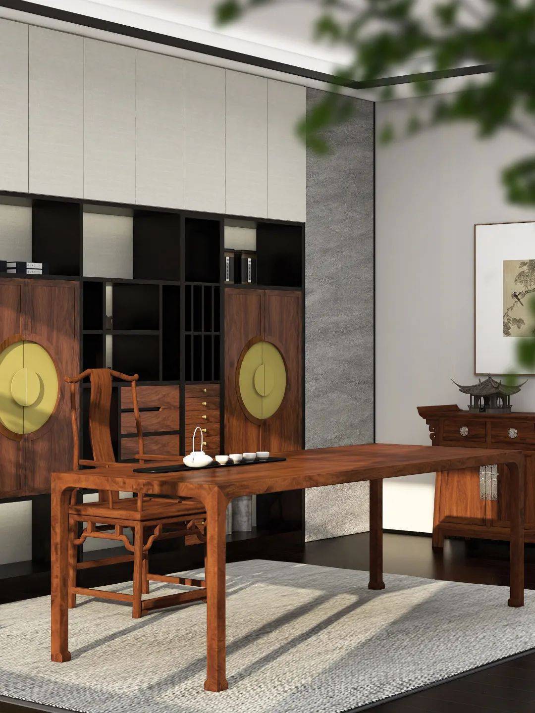 文人茶室设计_开间茶馆装修图片_京瓷禅意茶室