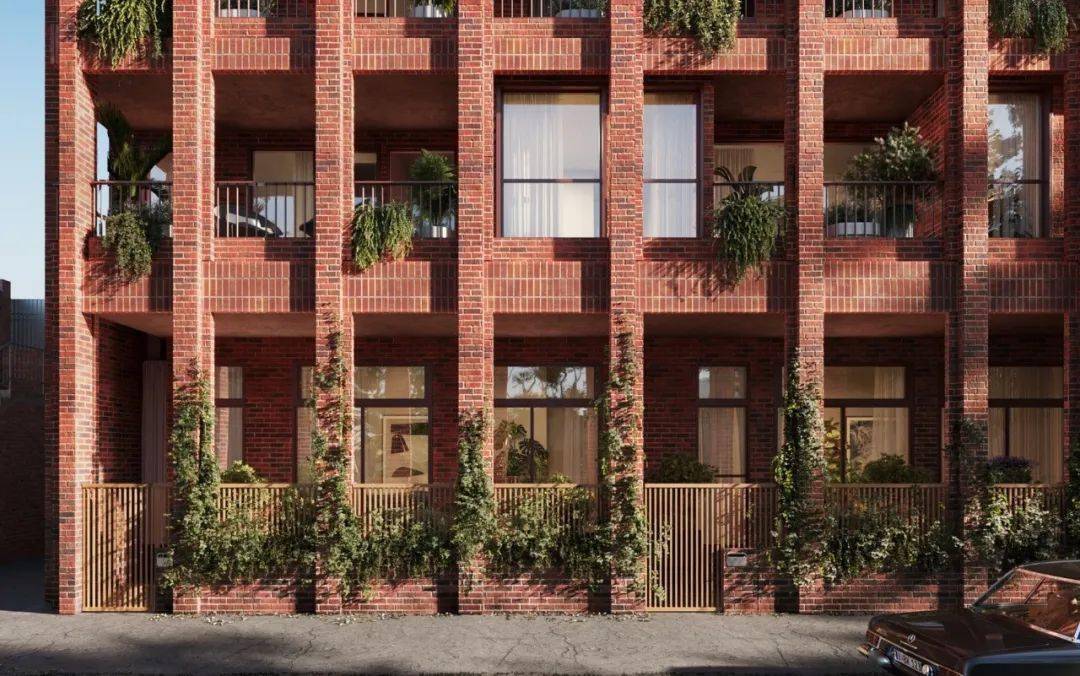 澳大利亚装修风格_现代红砖建筑立面_红砖公寓楼设计