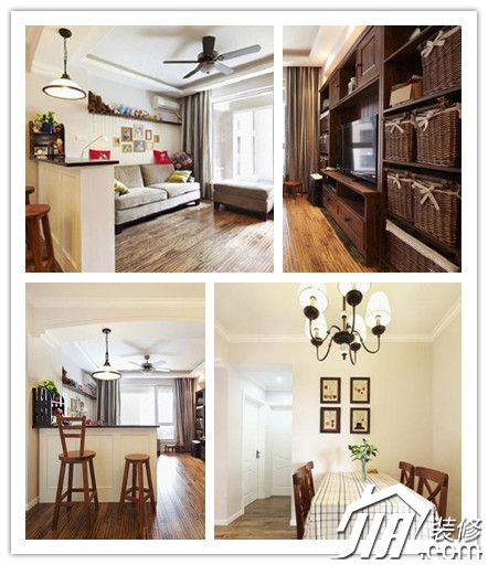 80后小夫妻 收纳控的美式清新小屋(图1) 80后小夫妻美式混搭风格装修_收纳控小户型温馨家居设计_美式家具 小户型