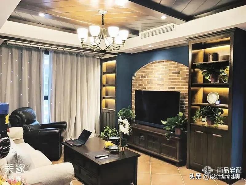 小户型美式风格客厅设计_美式复古风格装修设计_美式家具 小户型