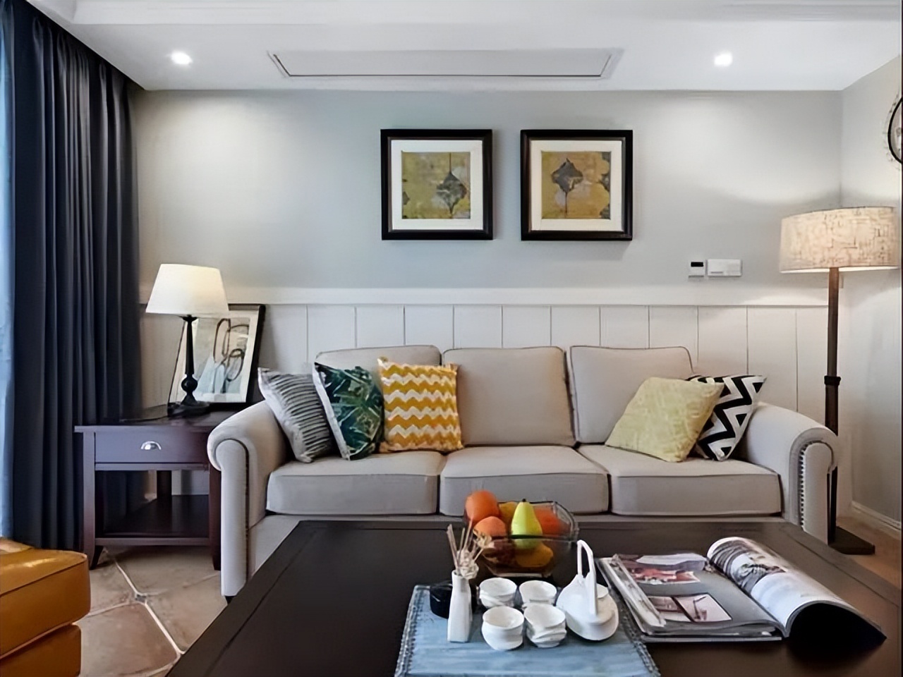 美式家具 小户型_美式风格装修案例_客厅电视背景墙设计