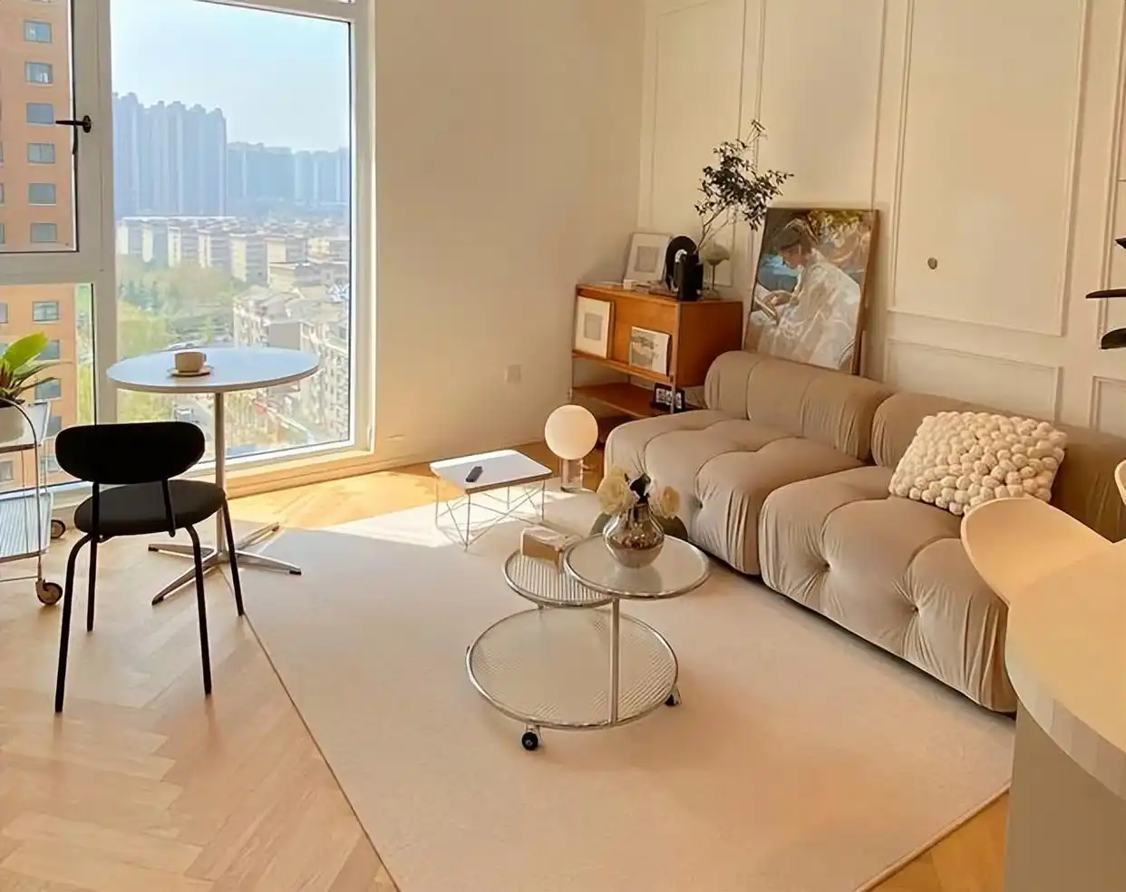 客厅设计案例_成都地暖装修_成都老破小改造