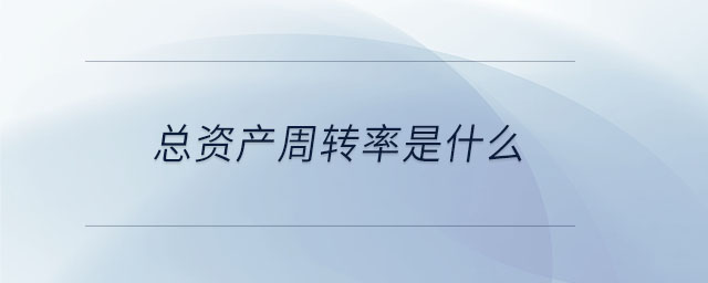 总资产周转率是什么(图1) 总资产周转率是什么