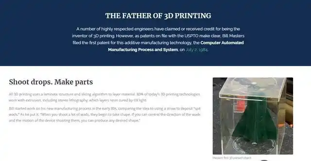 寻根问底 到底是谁真正发明了3D打印?(图9) 3d打印fdm技术_3D打印技术发展历程_3D打印之父Bill Master
