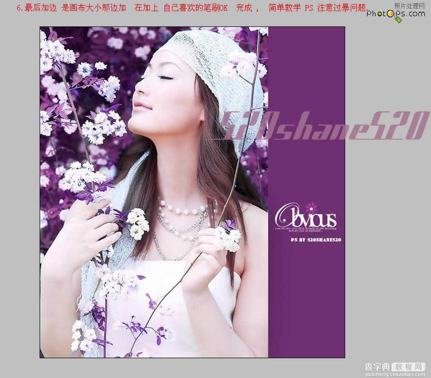 Photoshop超强的旧照片翻新的技巧(图14) Photoshop调色教程:紫色梦幻唯美效果8