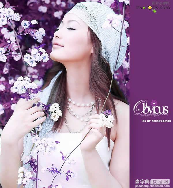 Photoshop超强的旧照片翻新的技巧(图8) Photoshop调色教程:紫色梦幻唯美效果2