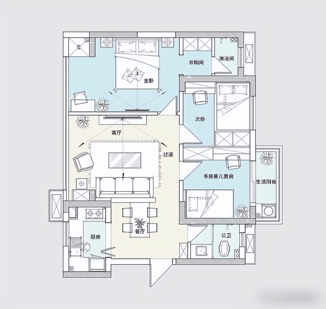小户型客厅餐厅打通技巧_100平三室空间设计_100平房子装修设计图