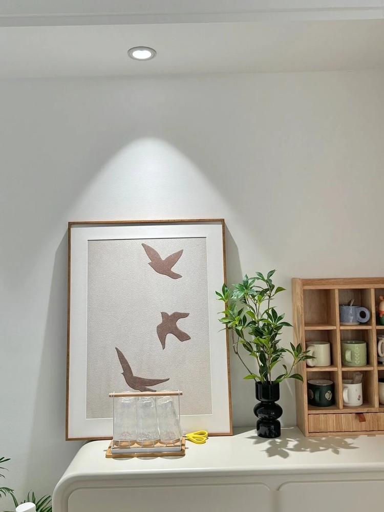 100㎡奶油原木风,简单舒适的小窝(图8) 100平房子装修设计图_客厅无主灯射灯设计_原木奶油风装修攻略