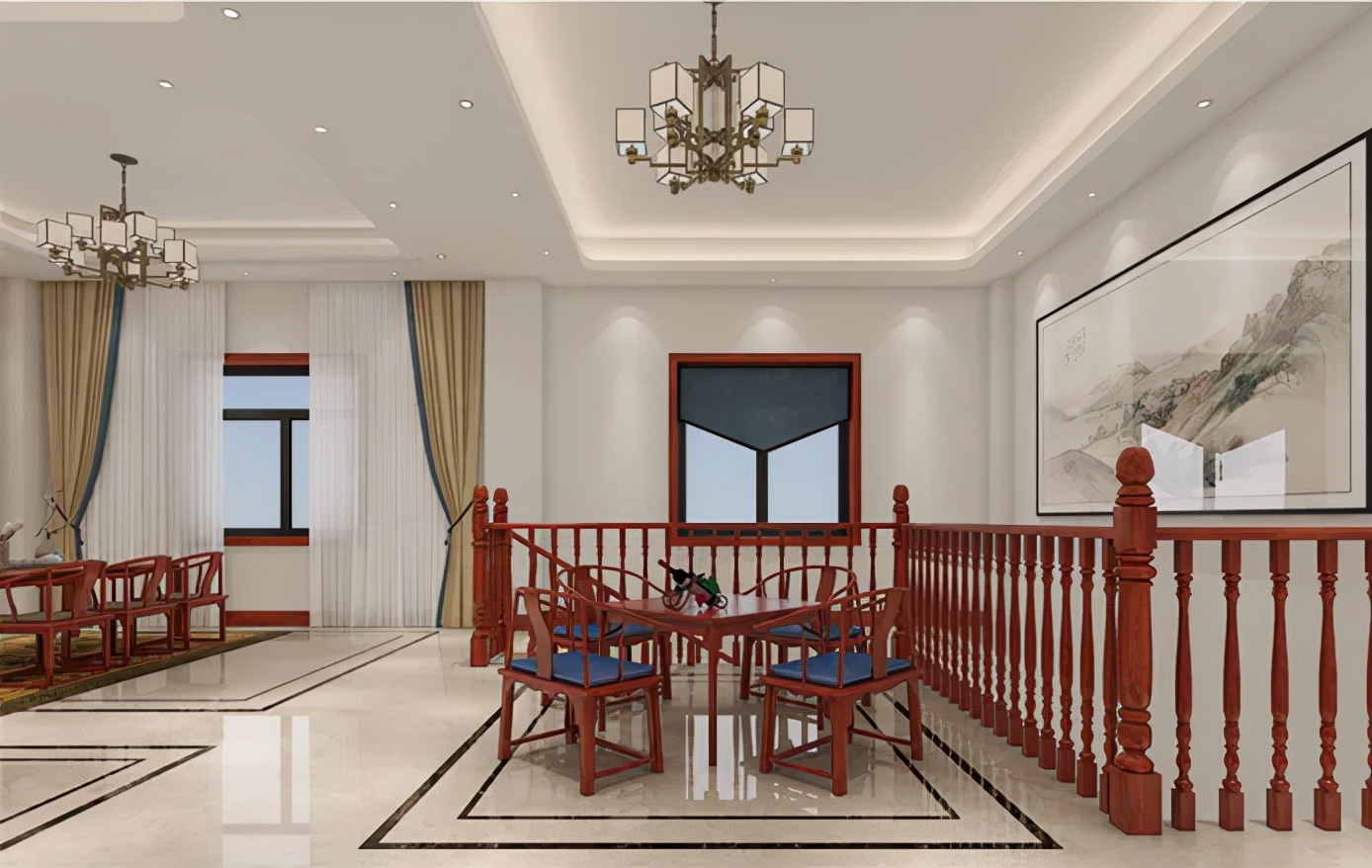 湖北中式别墅装修案例_别墅装修设计_中式风格别墅设计分享