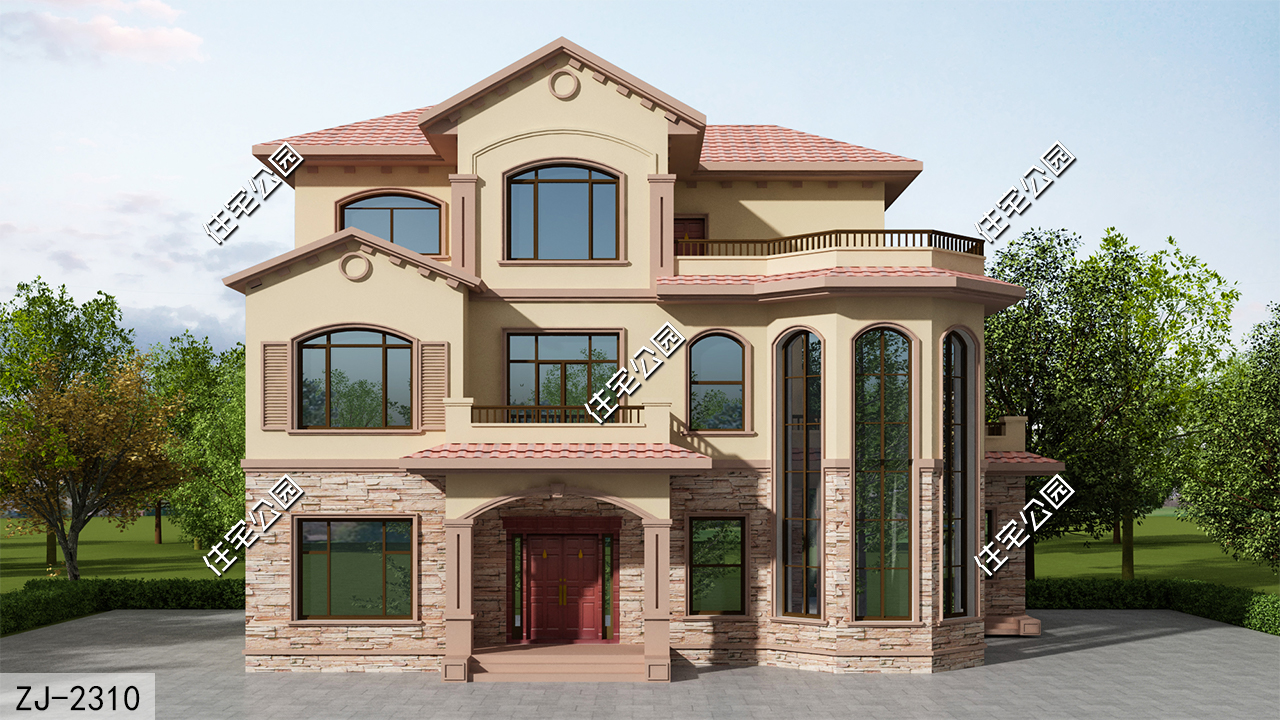 轻奢欧式小别墅设计_专业设计师建房_别墅装修设计