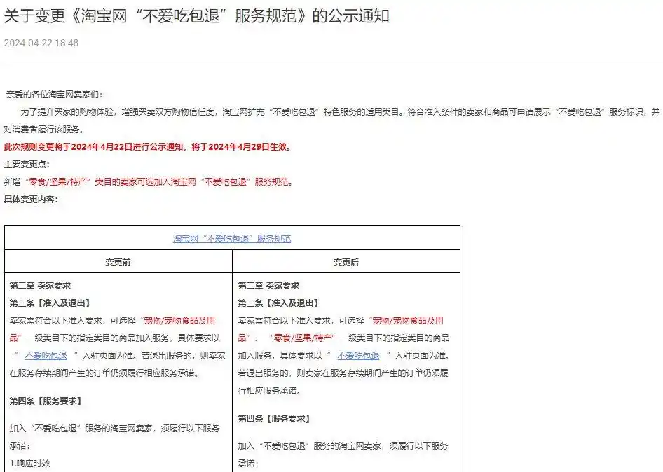 吃过的零食也能退,淘宝到底想干啥(图1) 淘宝不爱吃包退服务_淘宝试饮可退服务_淘宝售后退换货流程图