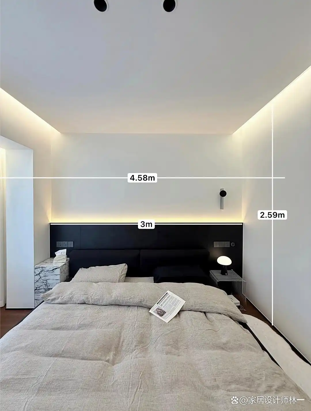 黑白极简装修案例_现代简约自装家_一居室小公寓装修效果图