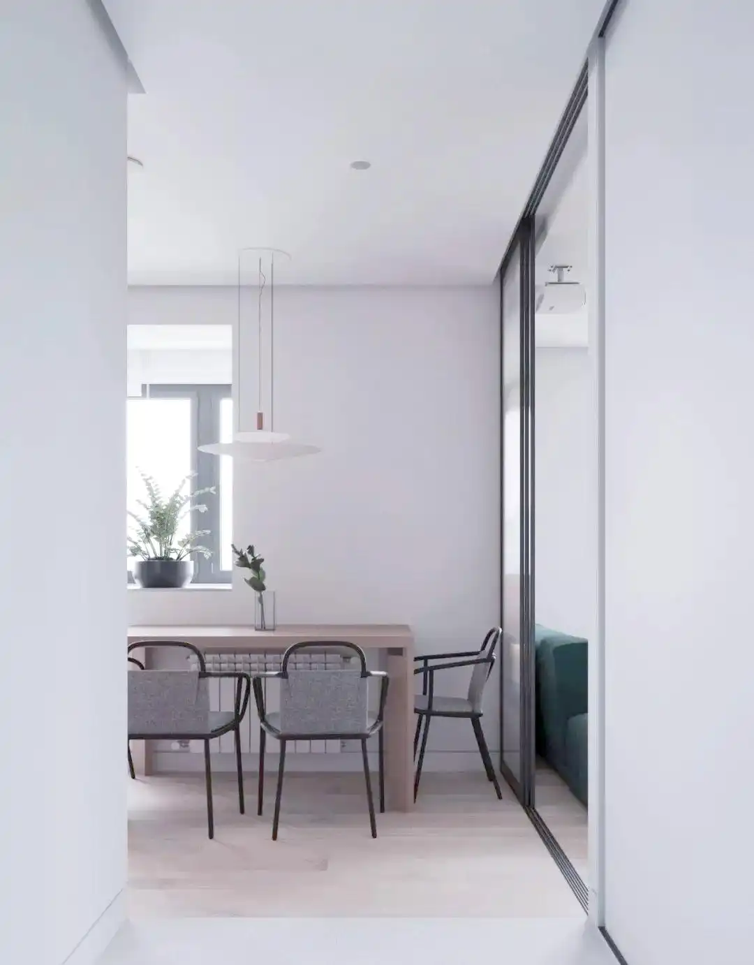 简约风格小户型空间布局_一居室小公寓装修效果图_50平米小户型单身公寓设计