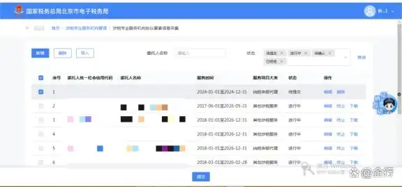 新电子税局涉税专业服务操作指引(图6) 涉税专业服务机构新电子税局操作_代理办税协议要素信息采集_河南省税协官网
