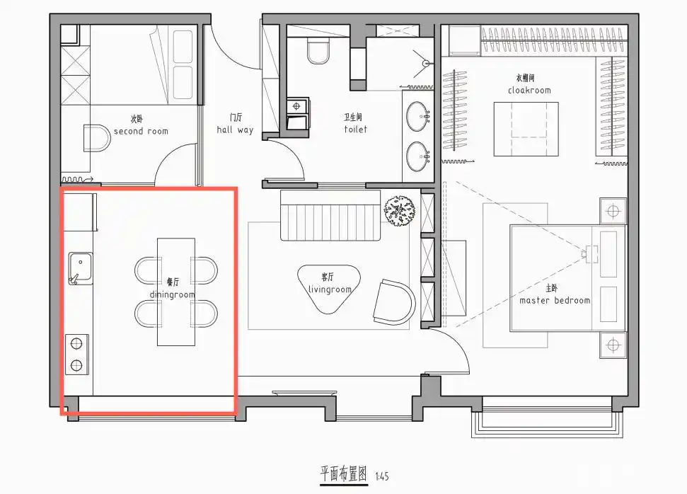 82平米小户型改造_全屋开放式厨房餐厅设计_精品小户型欧式装修
