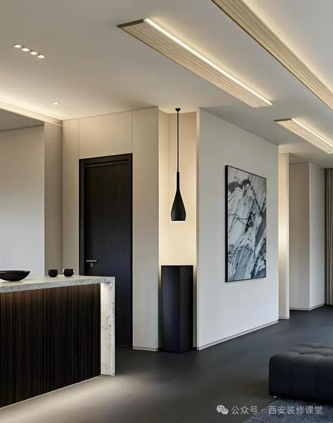 墙面夹角小平台_墙面装饰留白_转角墙体设计