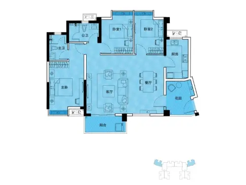 武汉地铁房100平以上_汉阳王家湾旁龙阳大道升官渡户02户型图_武汉地铁沿线大户型推荐