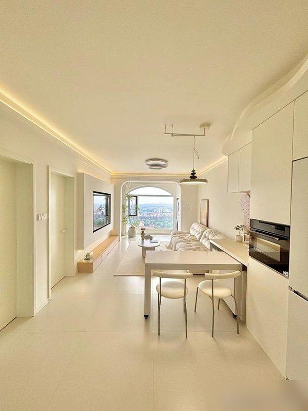 装修效果图大全2025图片电视墙_装修简单实用设计_嵌入式家电隐藏式餐桌