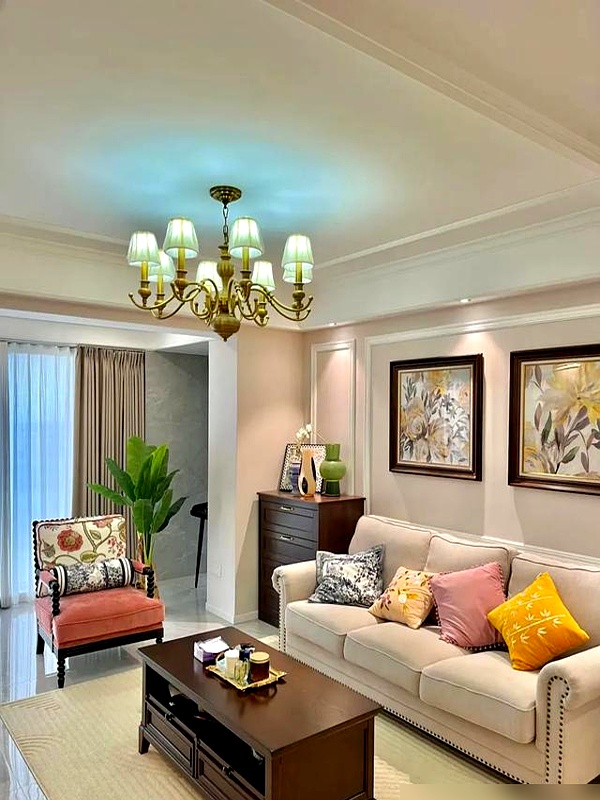 成都一对80后的新房火了,光电视背景墙就让众人惊叹,太有品位了(图6) 装修效果图大全2025图片电视墙_成都80后夫妻通顶电视柜_环保实木板隐藏功能