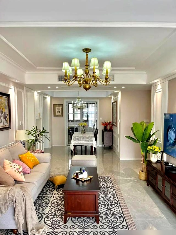 成都一对80后的新房火了,光电视背景墙就让众人惊叹,太有品位了(图7) 装修效果图大全2025图片电视墙_成都80后夫妻通顶电视柜_环保实木板隐藏功能